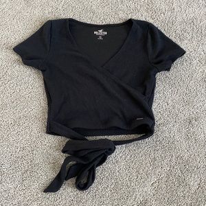 Hollister black tie back top S